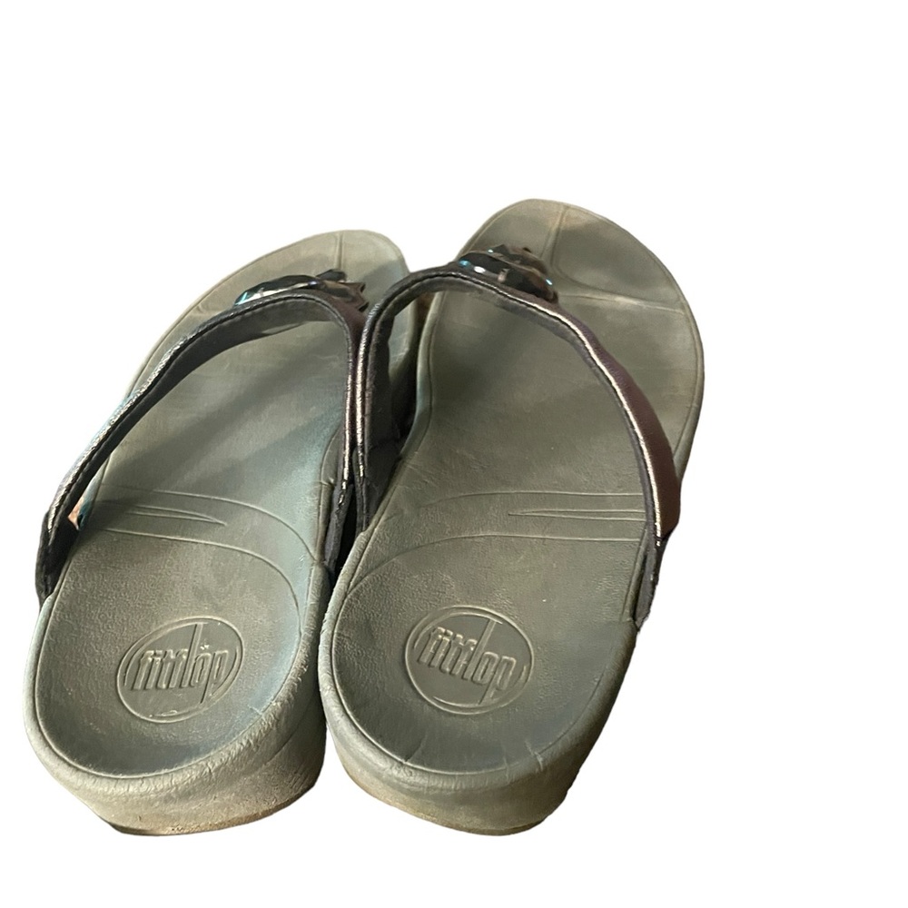 Fitflop Thong Sandals Brown with Bling Size 7 - Picture 6 of 9